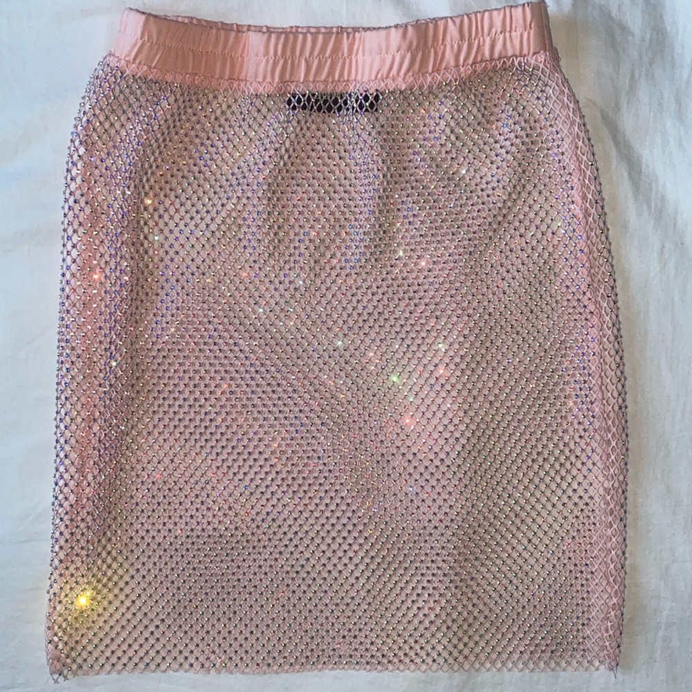 Soho Pink Rhinestone Skirt Cover Up